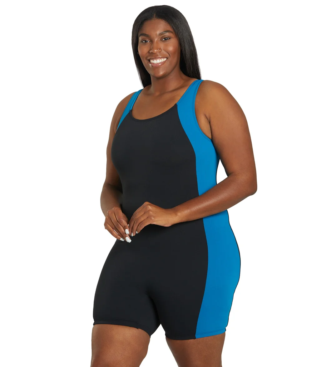Sporti Plus Size HydroLast Chlorine Resistant Splice Scoop Back Unitard One Piece Swimsuit - Image 5