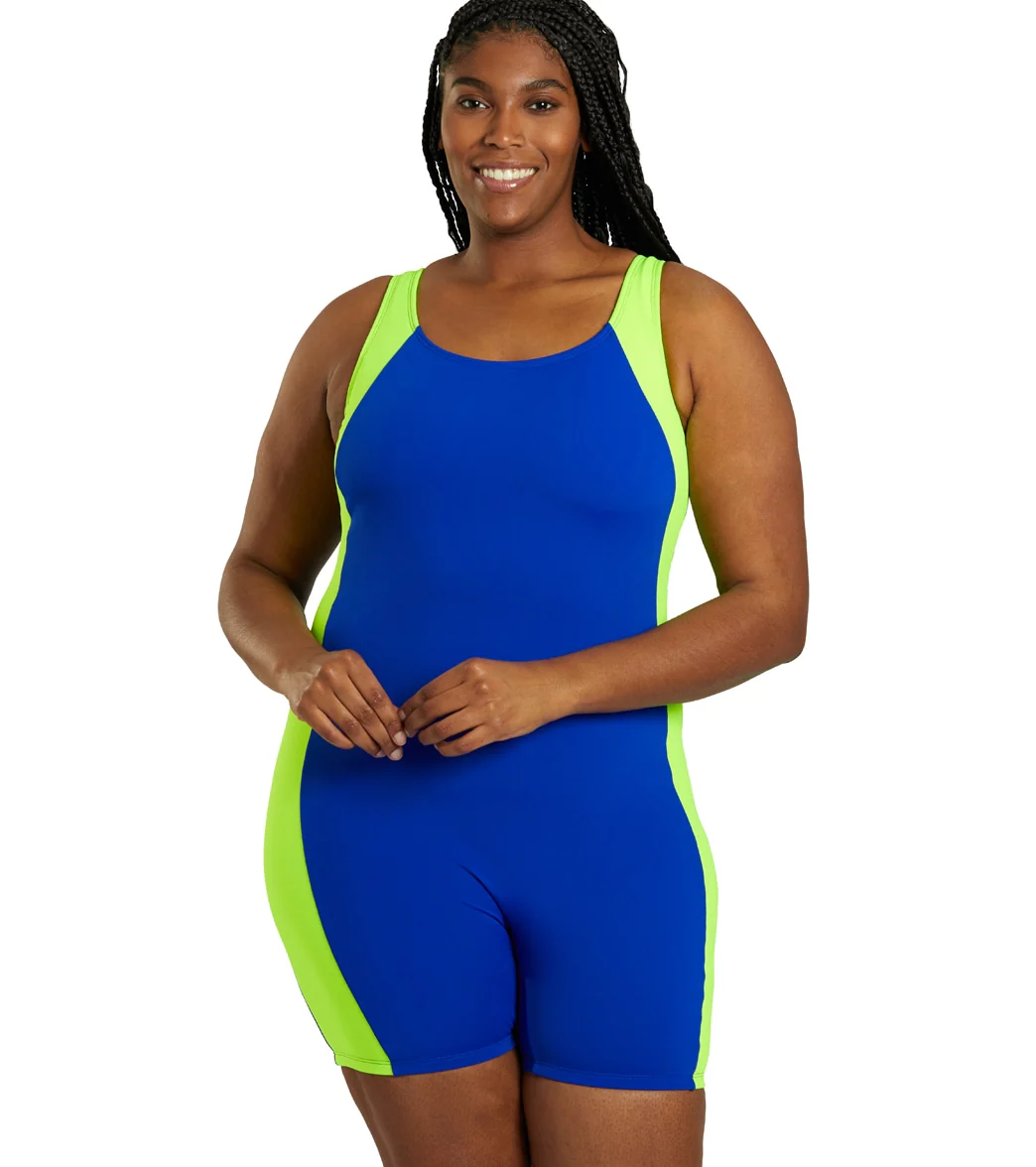 Sporti Plus Size HydroLast Chlorine Resistant Splice Scoop Back Unitard One Piece Swimsuit - Image 52