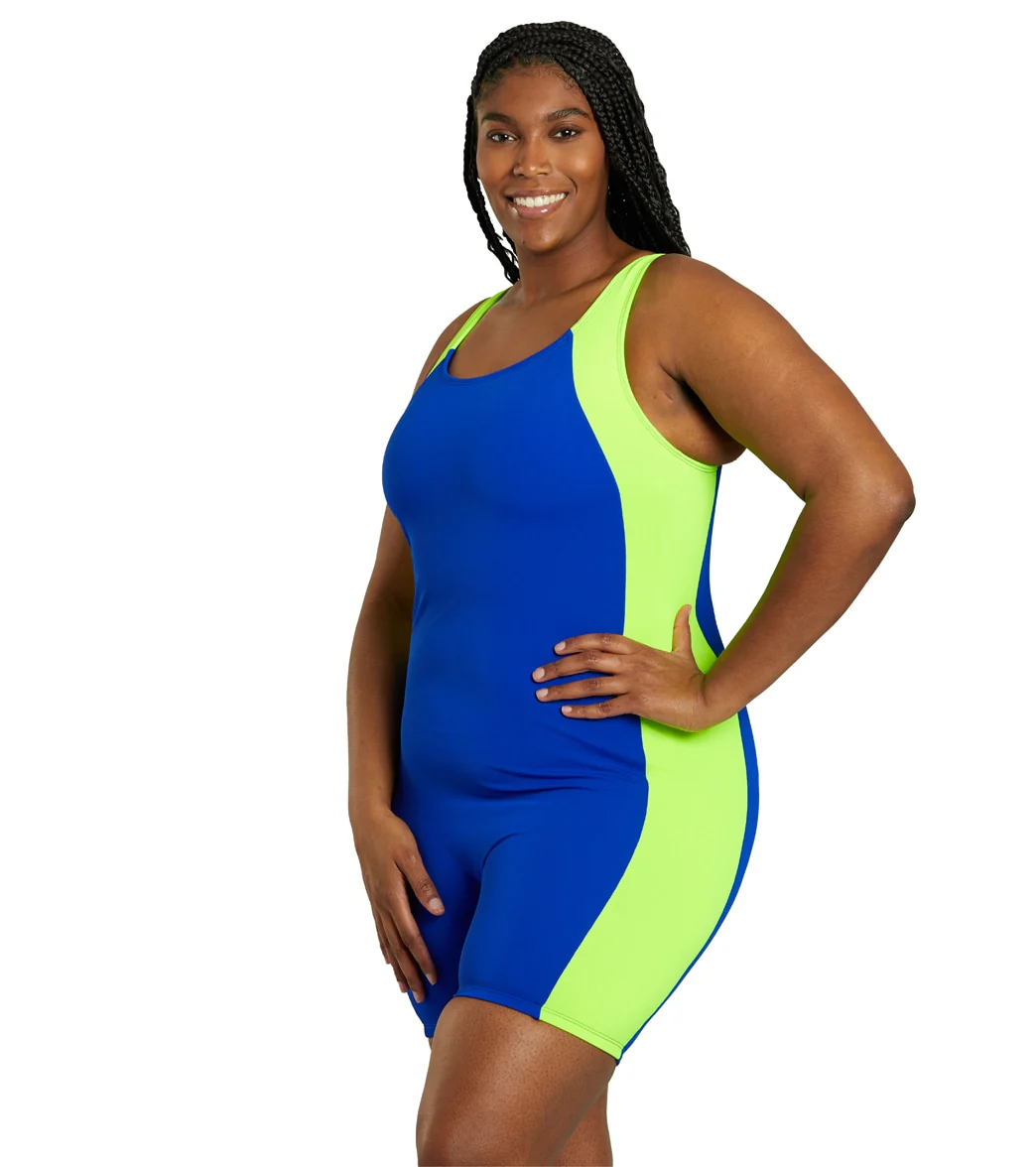 Sporti Plus Size HydroLast Chlorine Resistant Splice Scoop Back Unitard One Piece Swimsuit - Image 55