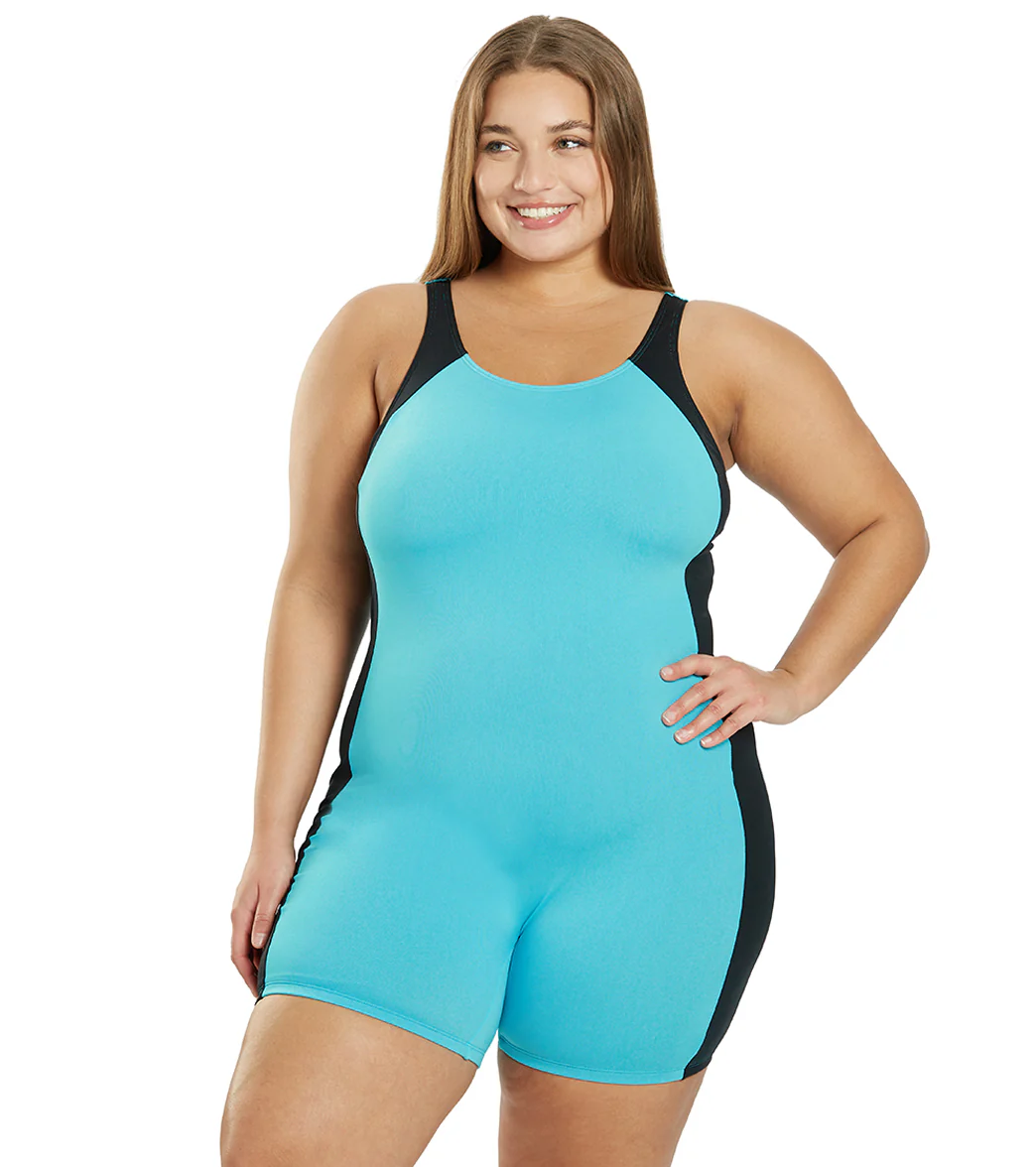 Sporti Plus Size HydroLast Chlorine Resistant Splice Scoop Back Unitard One Piece Swimsuit - Image 8