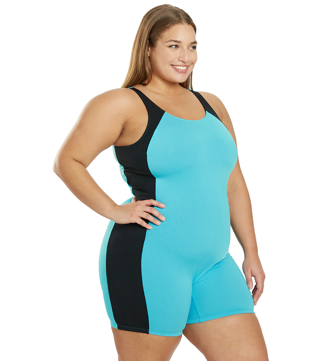 Sporti Plus Size HydroLast Chlorine Resistant Splice Scoop Back Unitard One Piece Swimsuit - Image 9