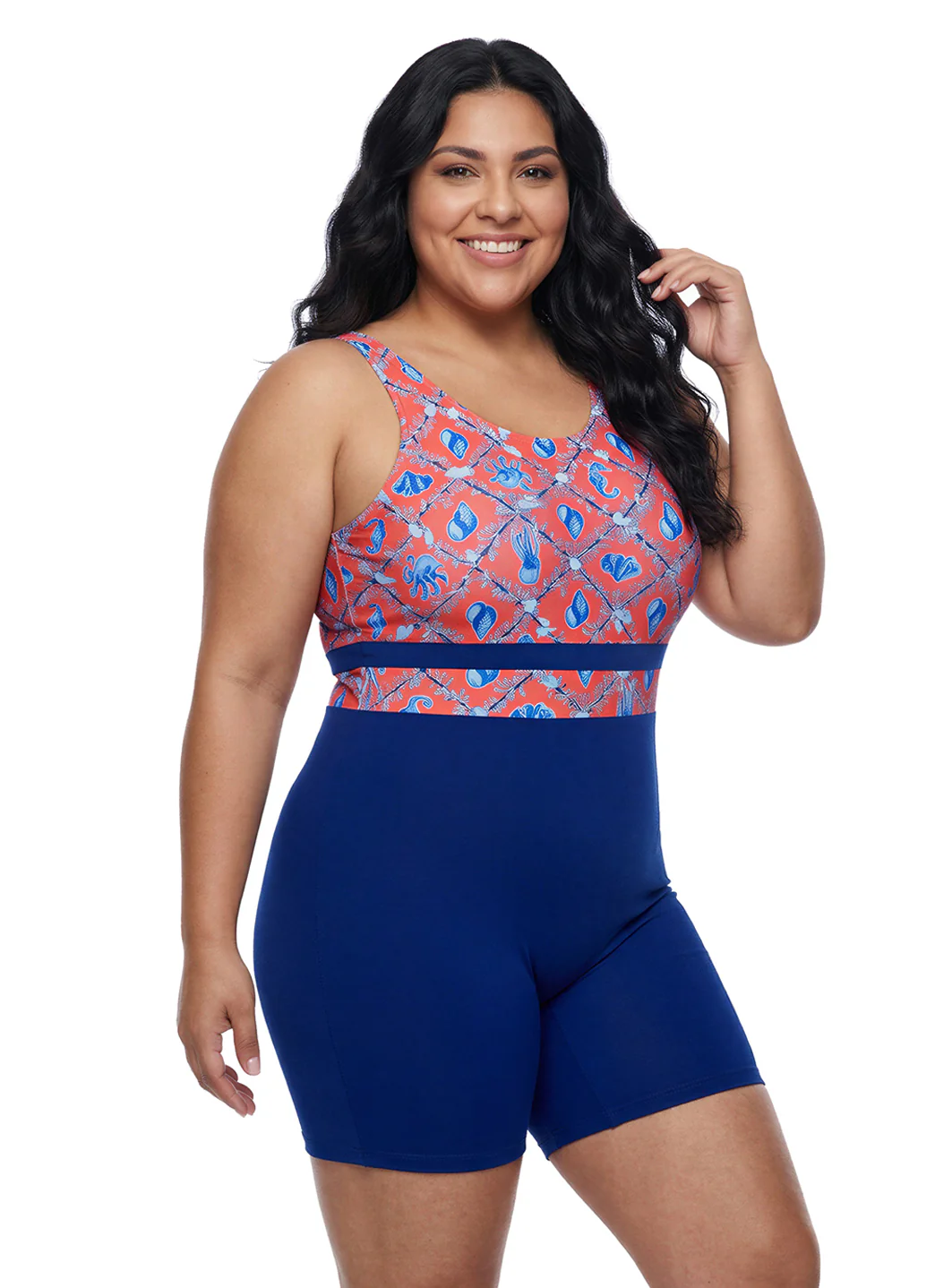 Sporti Plus Size HydroLast Coastal Regatta Chlorine Resistant Scoop Back Unitard One Piece Swimsuit - Image 4