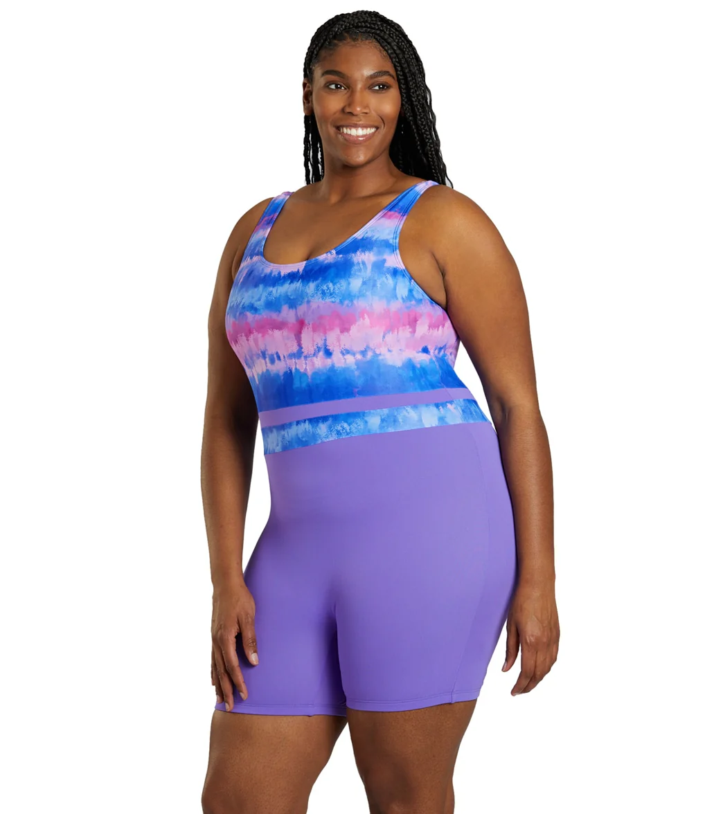 Sporti Plus Size HydroLast Malibu Sunrise Chlorine Resistant Scoop Back Unitard One Piece Swimsuit - Image 3