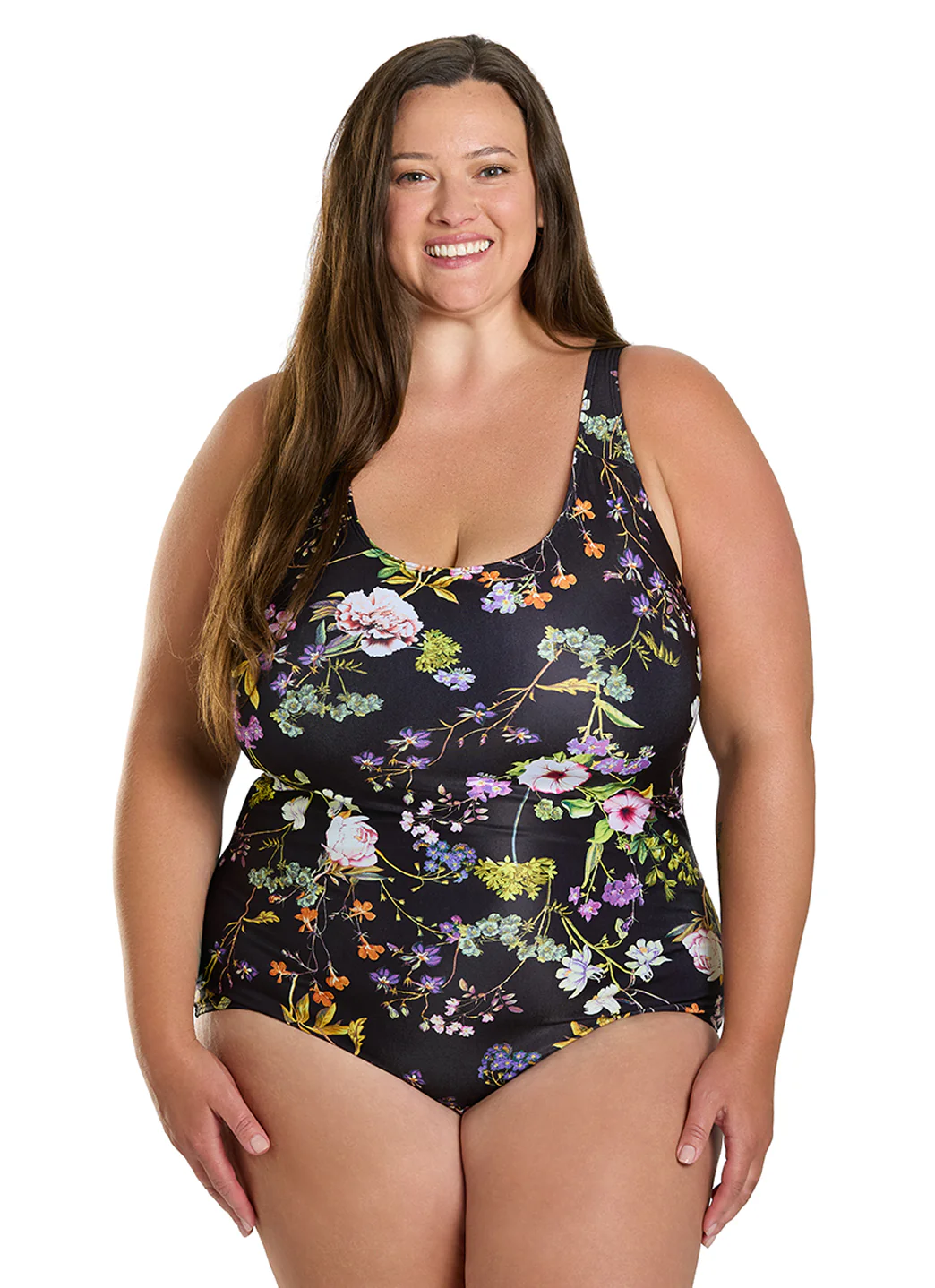 Sporti Plus Size HydroLast Moonlit Flora Chlorine Resistant Moderate Scoop Back One Piece Swimsuit - Image 3