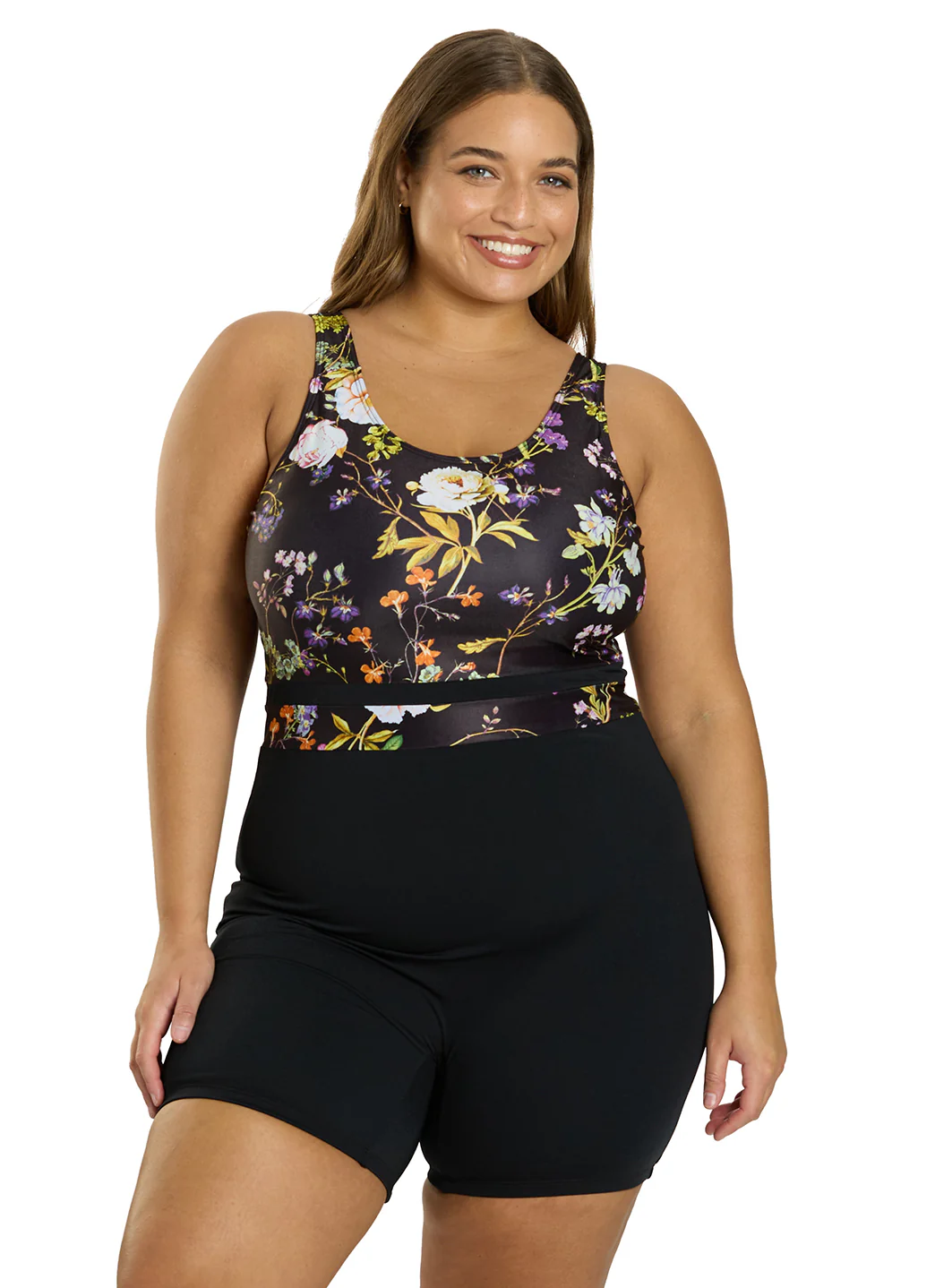 Sporti Plus Size HydroLast Moonlit Flora Chlorine Resistant Scoop Back Unitard One Piece Swimsuit - Image 8