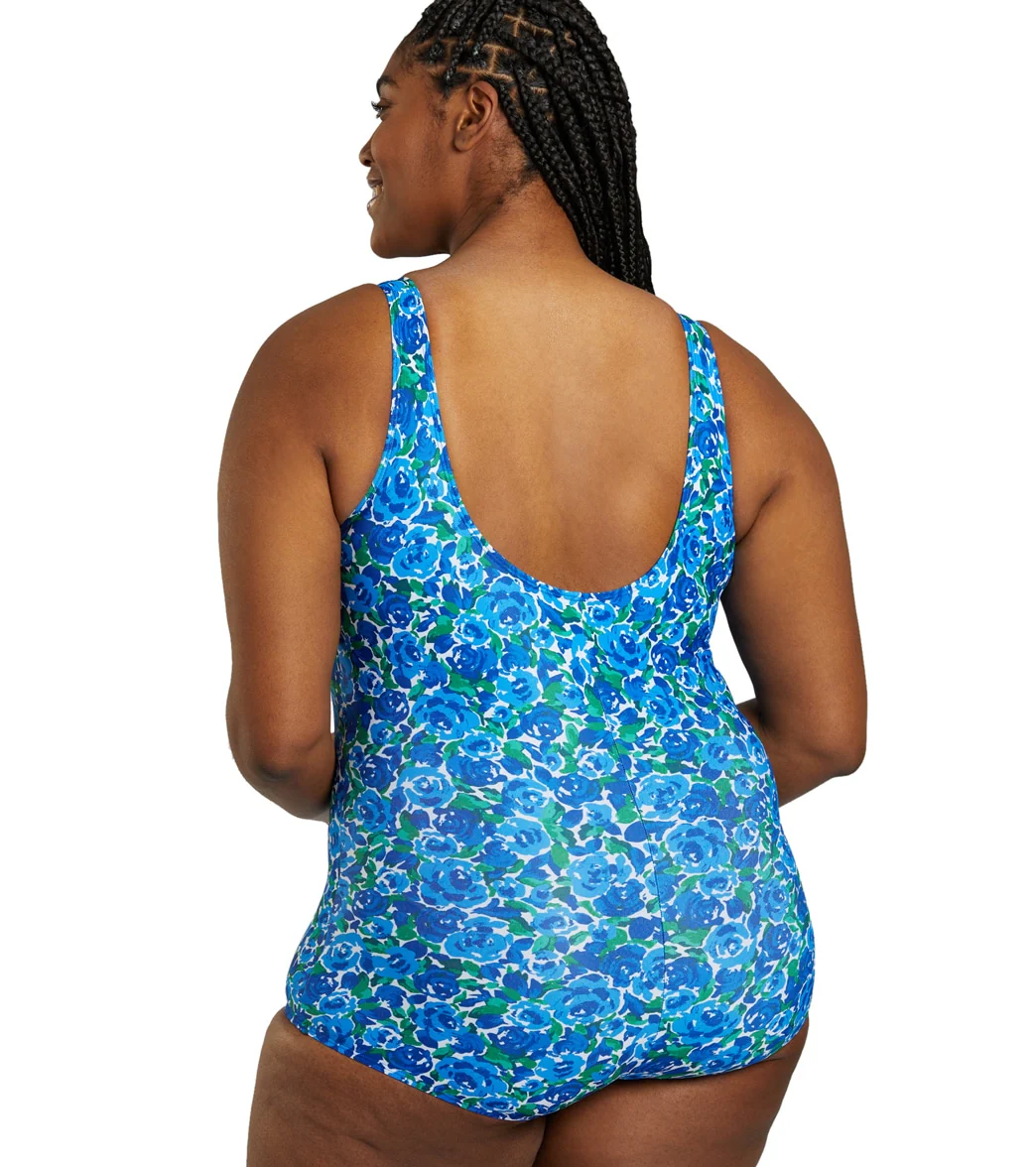 Sporti Plus Size HydroLast Spring Garden Chlorine Resistant Conservative Scoop Back One Piece Swimsuit - Image 5
