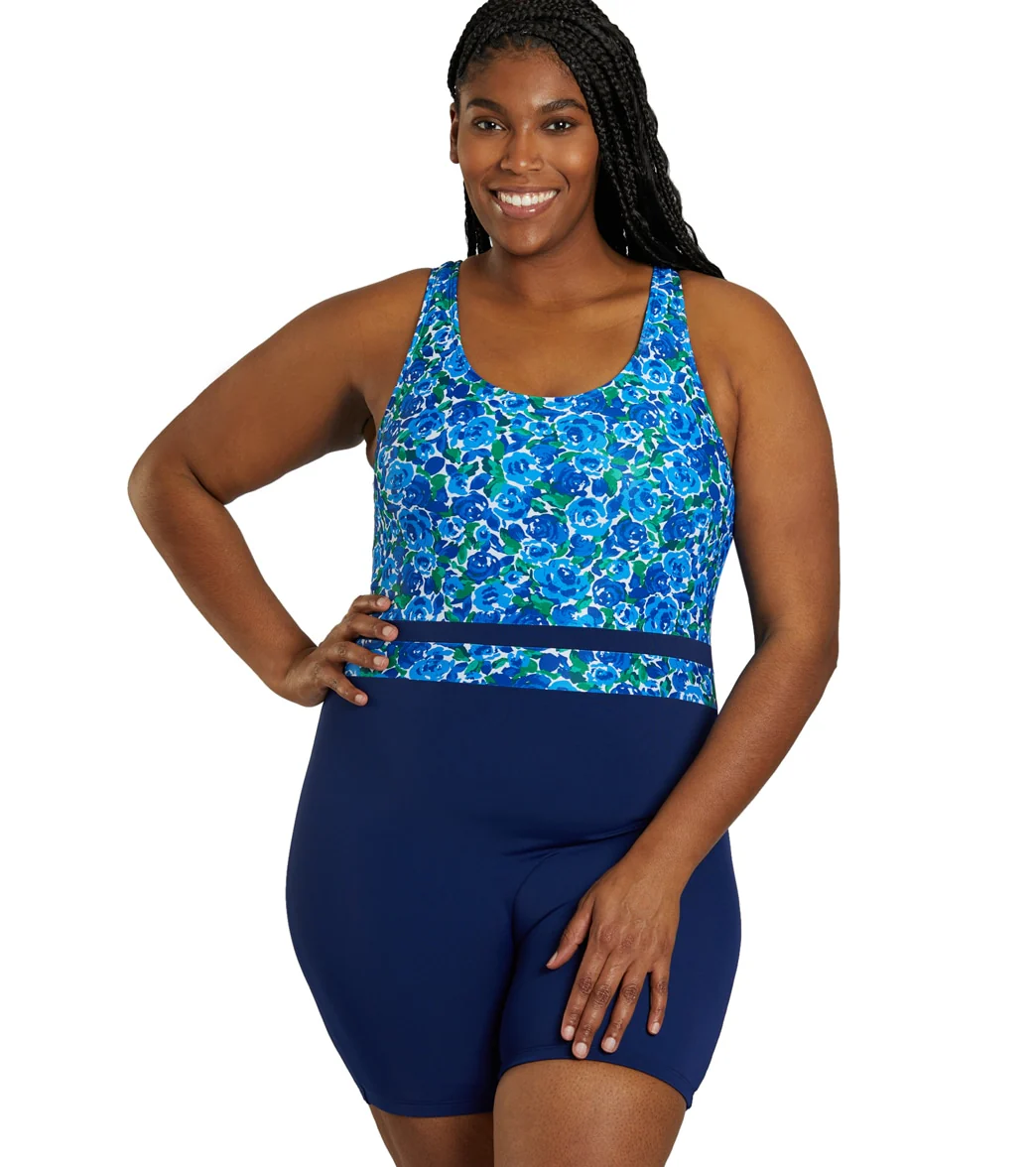 Sporti Plus Size HydroLast Spring Garden Chlorine Resistant Scoop Back Unitard One Piece Swimsuit - Image 2