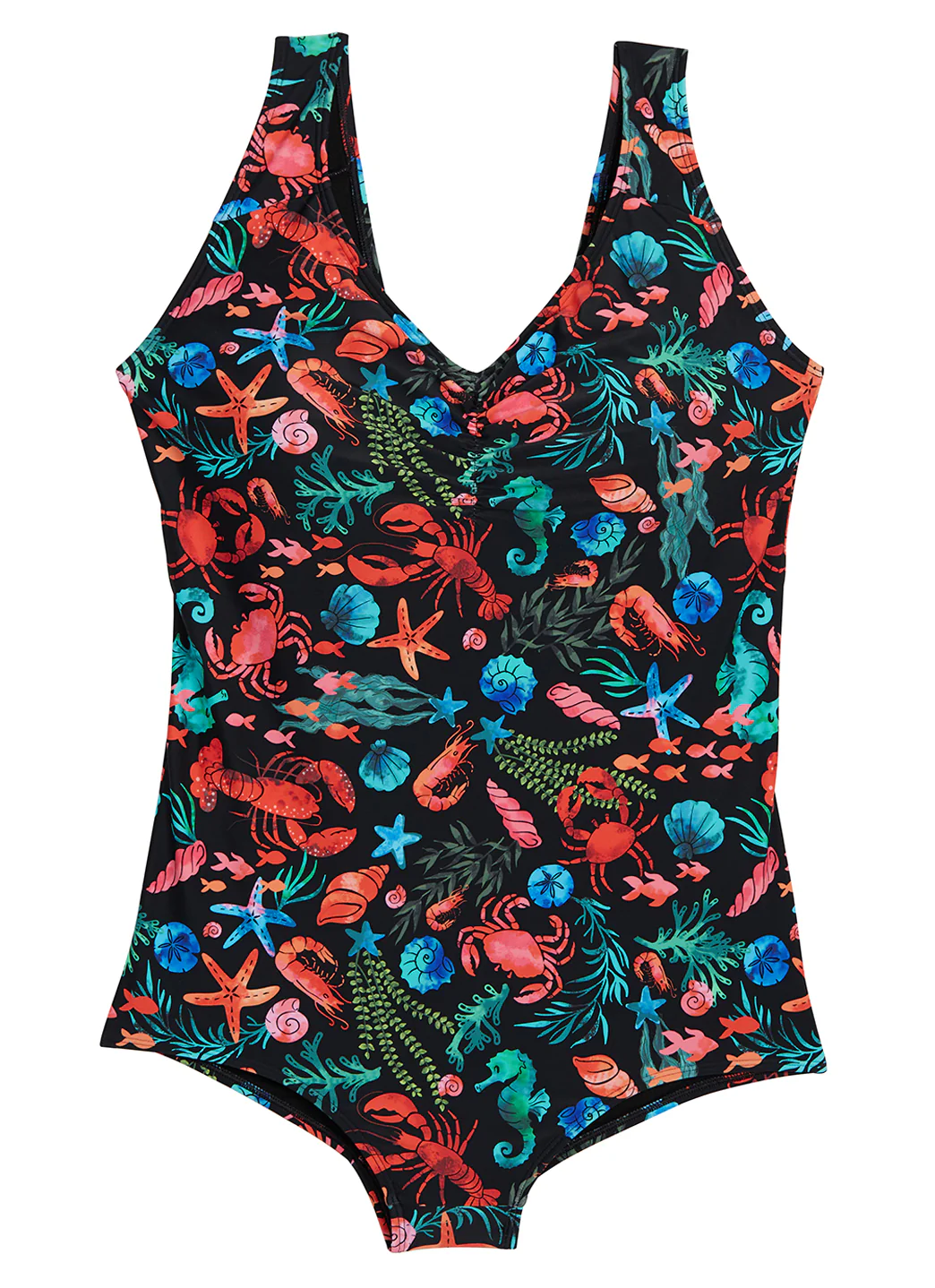 Sporti Plus Size Tide Pool Conservative Printed Girl Leg One Piece Swimsuit