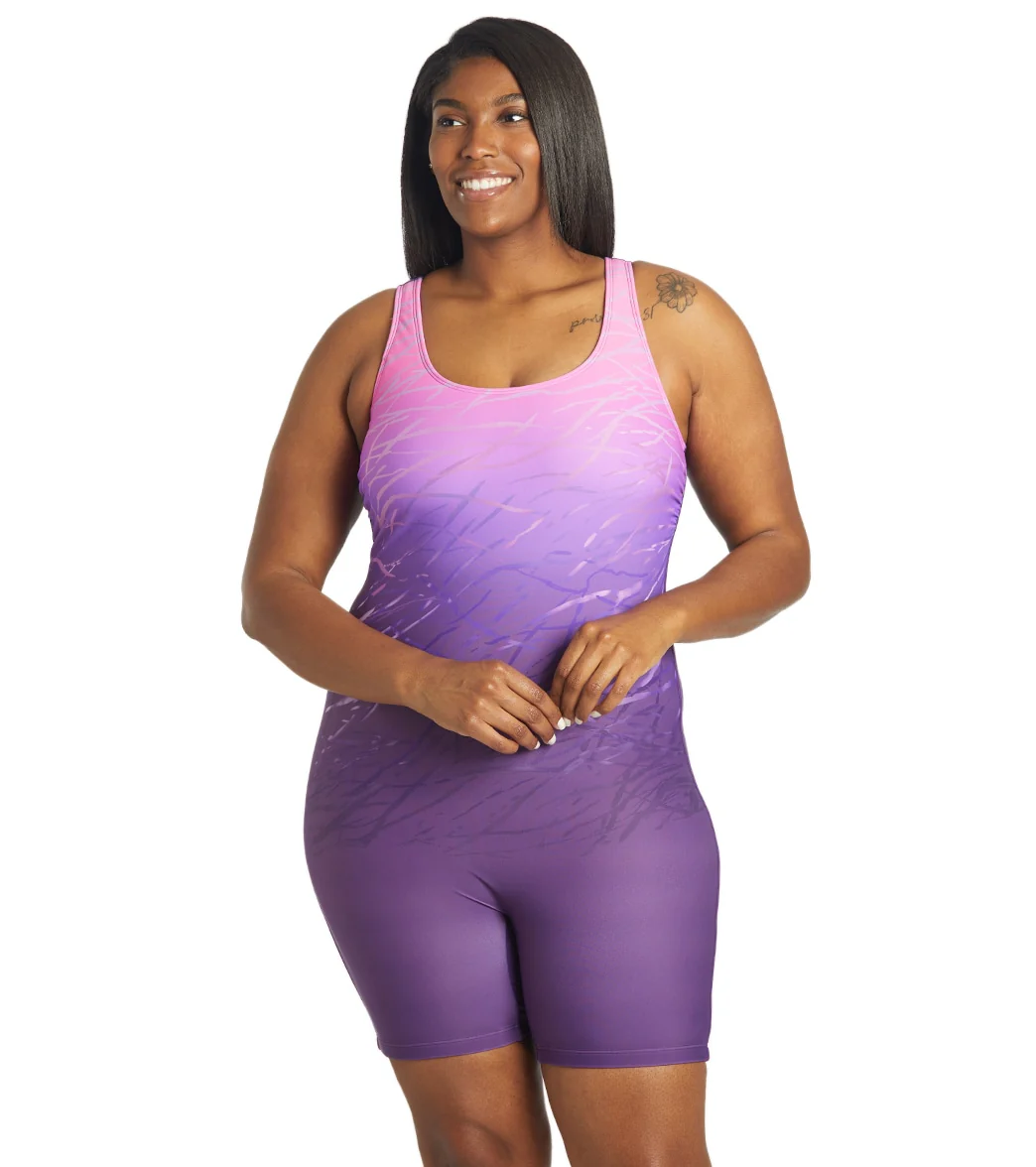 Sporti Plus Size Unitard Printed Ombre One Piece Swimsuit - Image 7