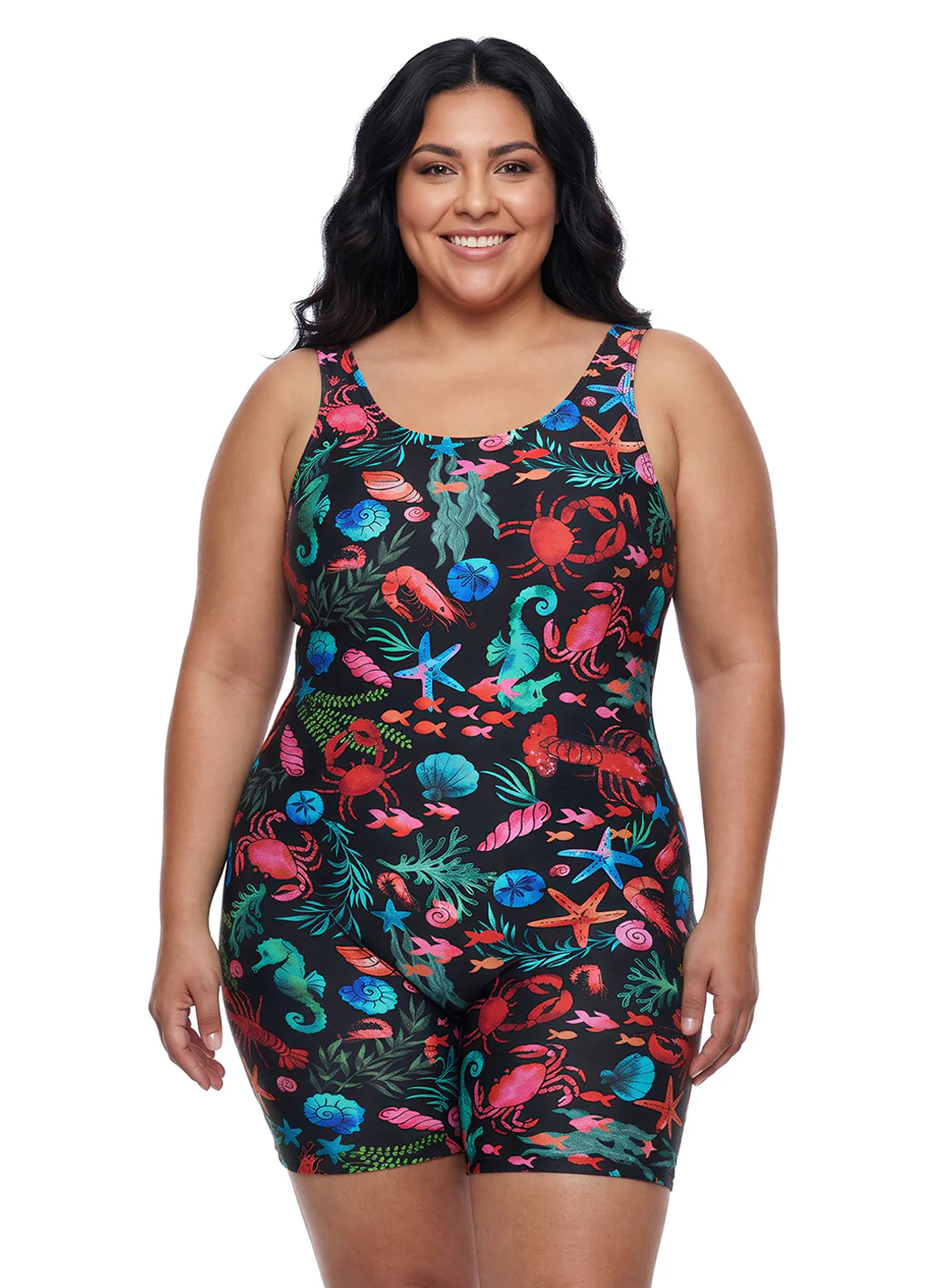 Sporti Plus Size Unitard Tide Pool One Piece Swimsuit - Image 2