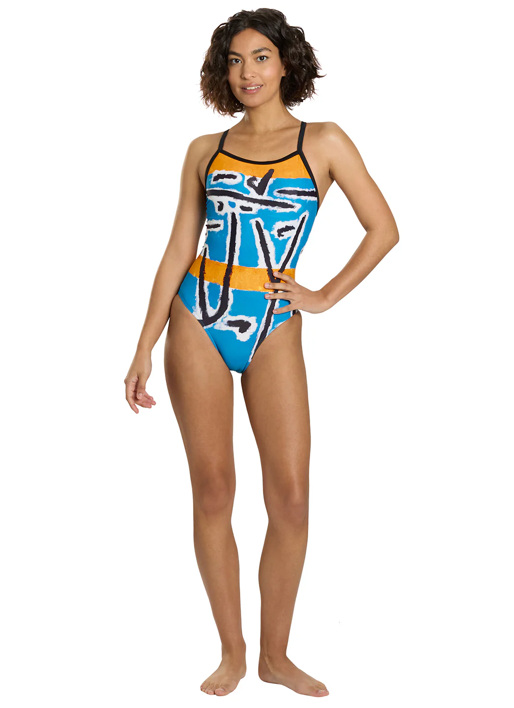 Sporti Senecio Splash Thin Strap One Piece Swimsuit (22-44) - Image 6