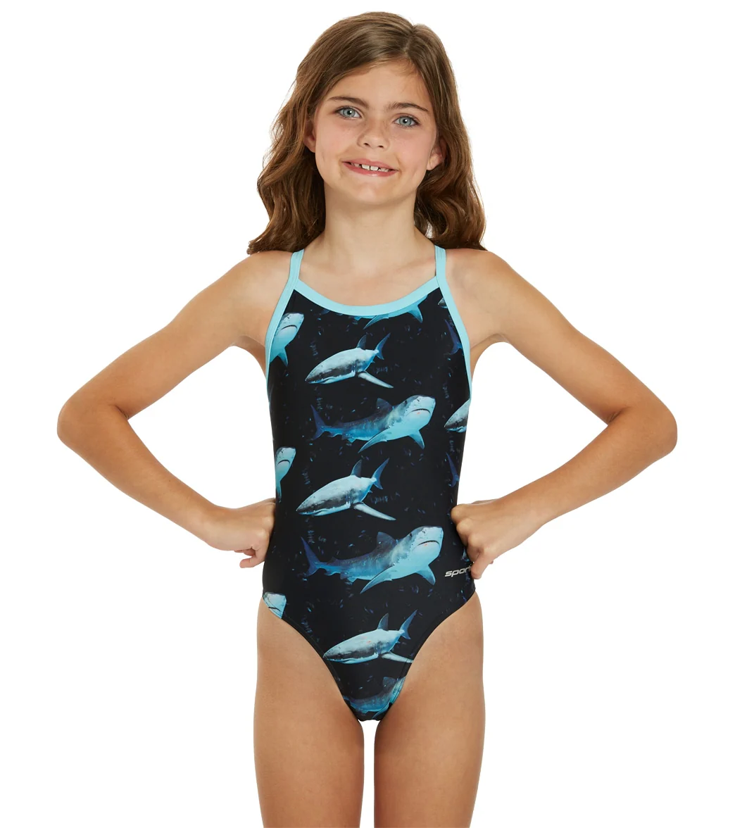 Sporti Sharkies Thin Strap One Piece Swimsuit Youth (22-28)
