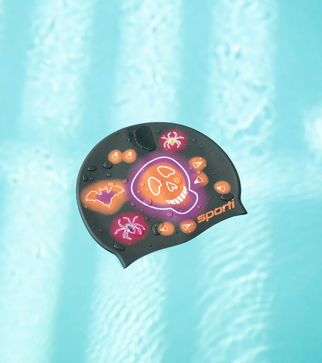 Sporti Spooky Neon Silicone Swim Cap - Image 8