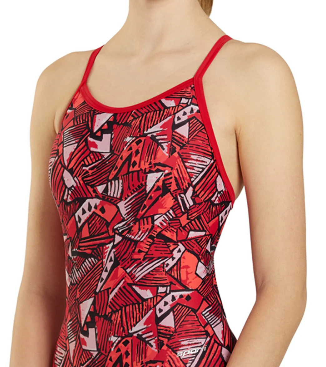 Sporti Tribal Graffiti Thin Strap One Piece Swimsuit (22-40) - Image 28