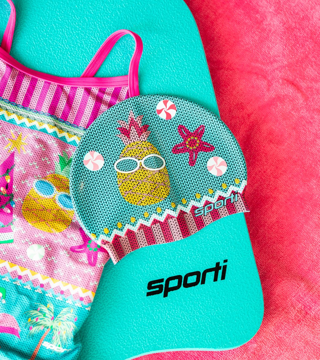 Sporti Tropical Holiday Silicone Swim Cap - Image 2