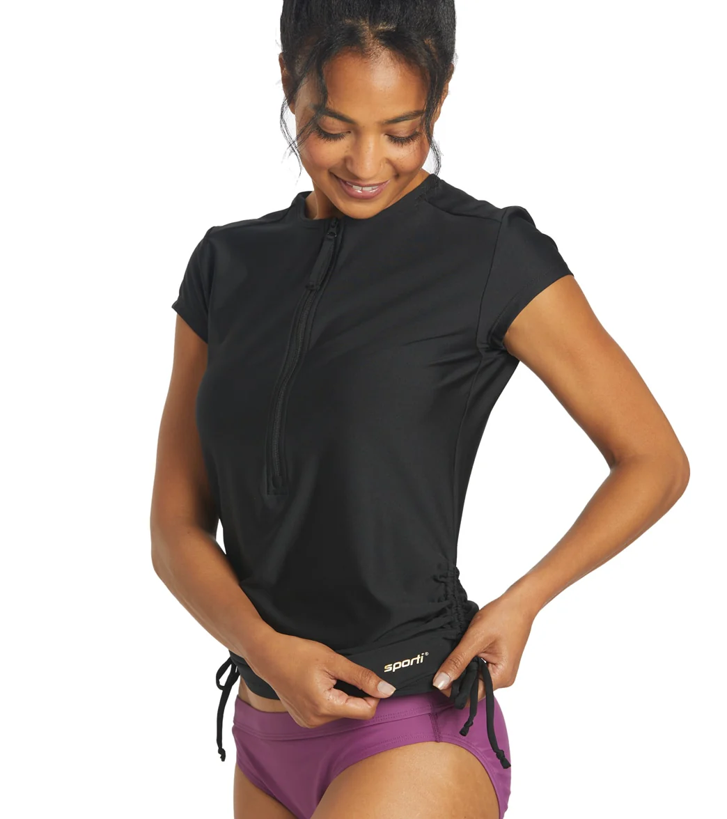 Sporti Women's Cap Sleeve Front Zip UPF 50+ Rash Guard - Image 5