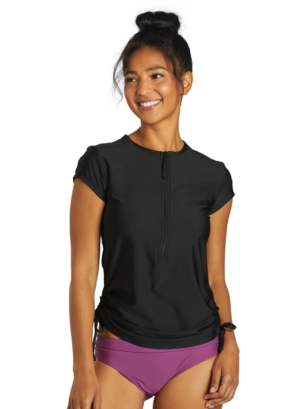 Sporti Women's Cap Sleeve Front Zip UPF 50+ Rash Guard - Image 7