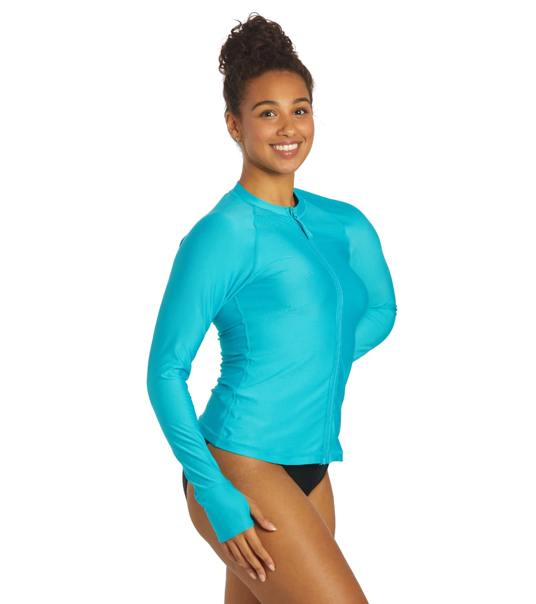 Sporti Women's Long Sleeve Zip Front UPF 50+ Rash Guard - Image 3