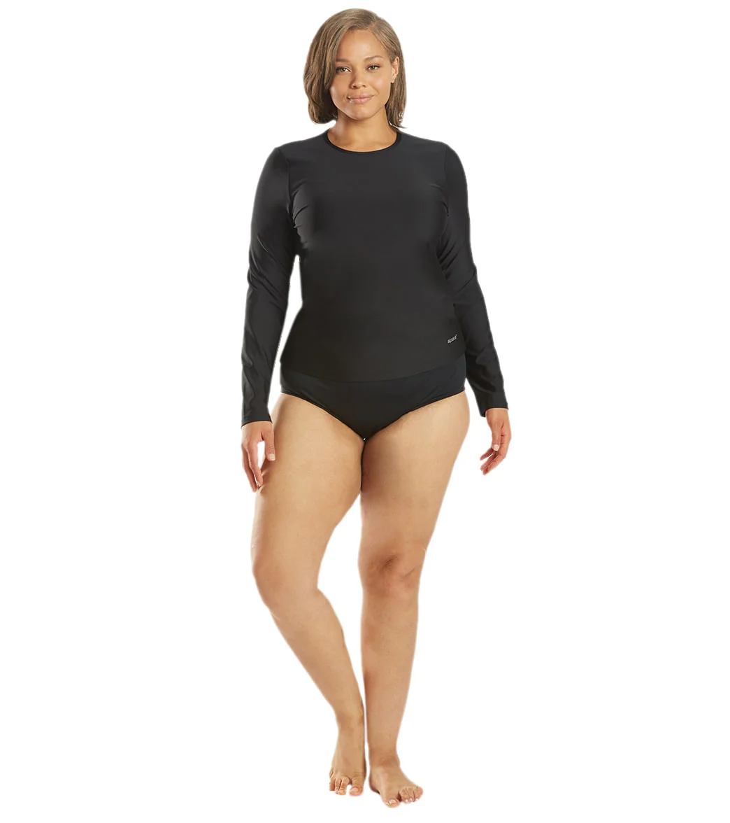 Sporti Women's Plus Size L/S UPF 50+ Comfort Fit Rash Guard - Image 14