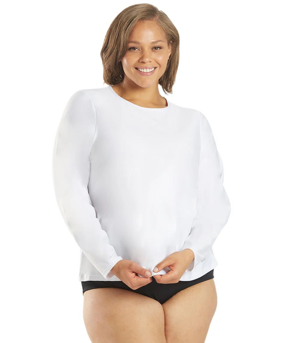 Sporti Women's Plus Size L/S UPF 50+ Comfort Fit Rash Guard - Image 2