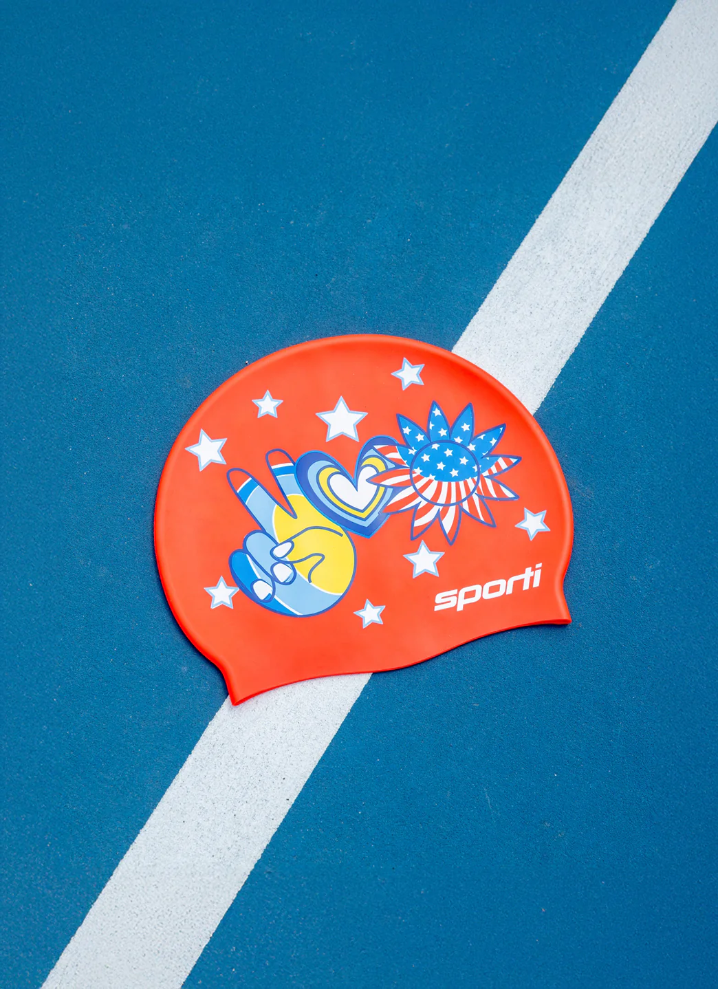 Sporti x Alex & Gretchen Walsh Peace Love & Swimming Silicone Swim Cap - Image 9