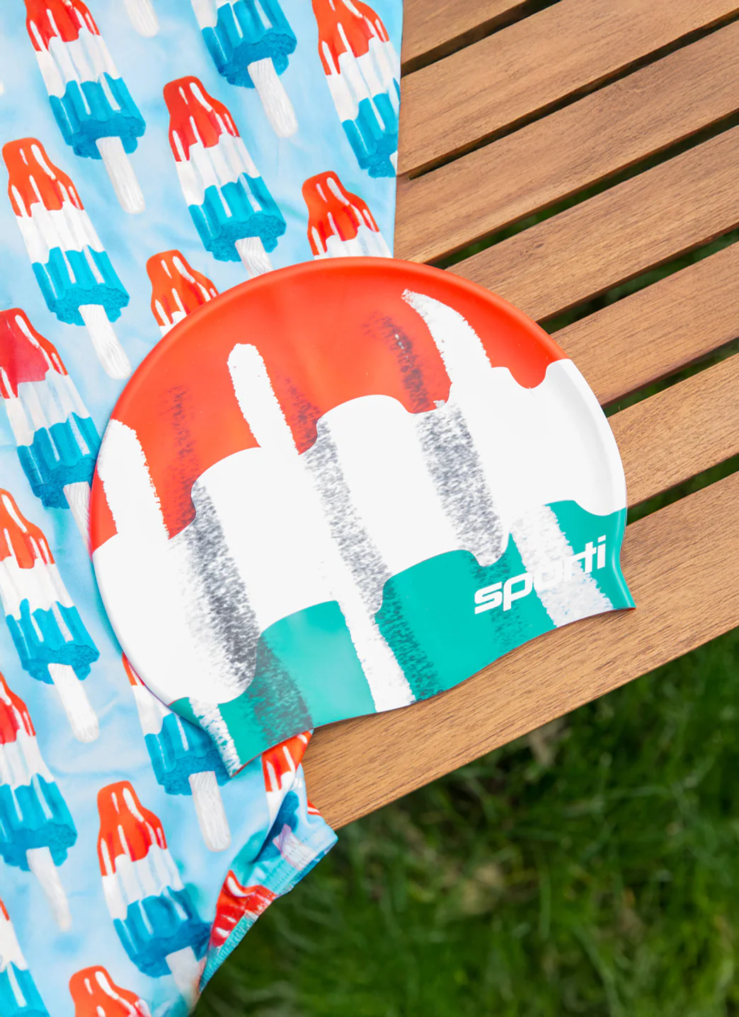 Sporti x Alex & Gretchen Walsh Retro Pop Silicone Swim Cap - Image 3