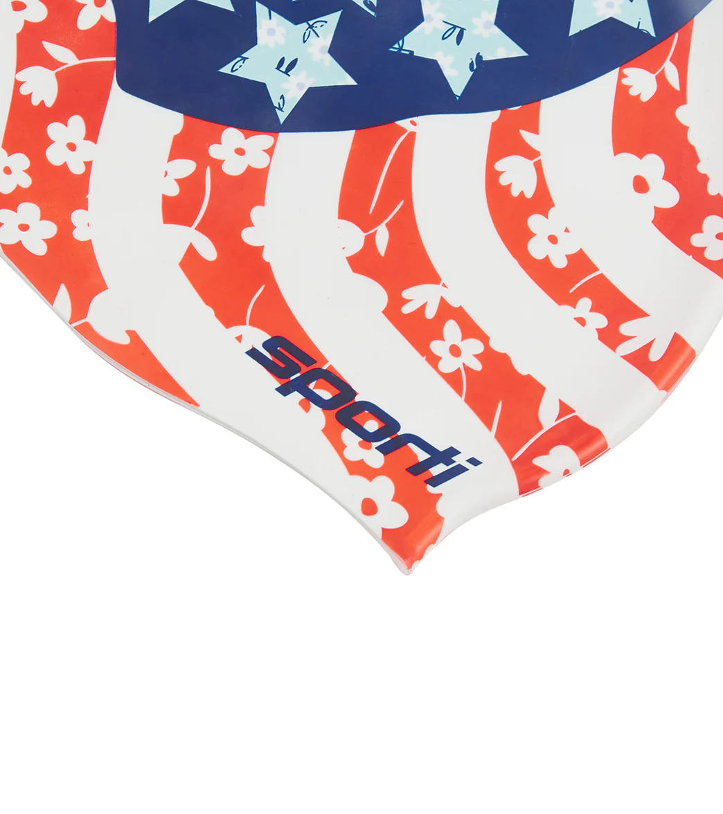 Sporti x Alex & Gretchen Walsh Stars-N-Stripes Silicone Swim Cap - Image 4
