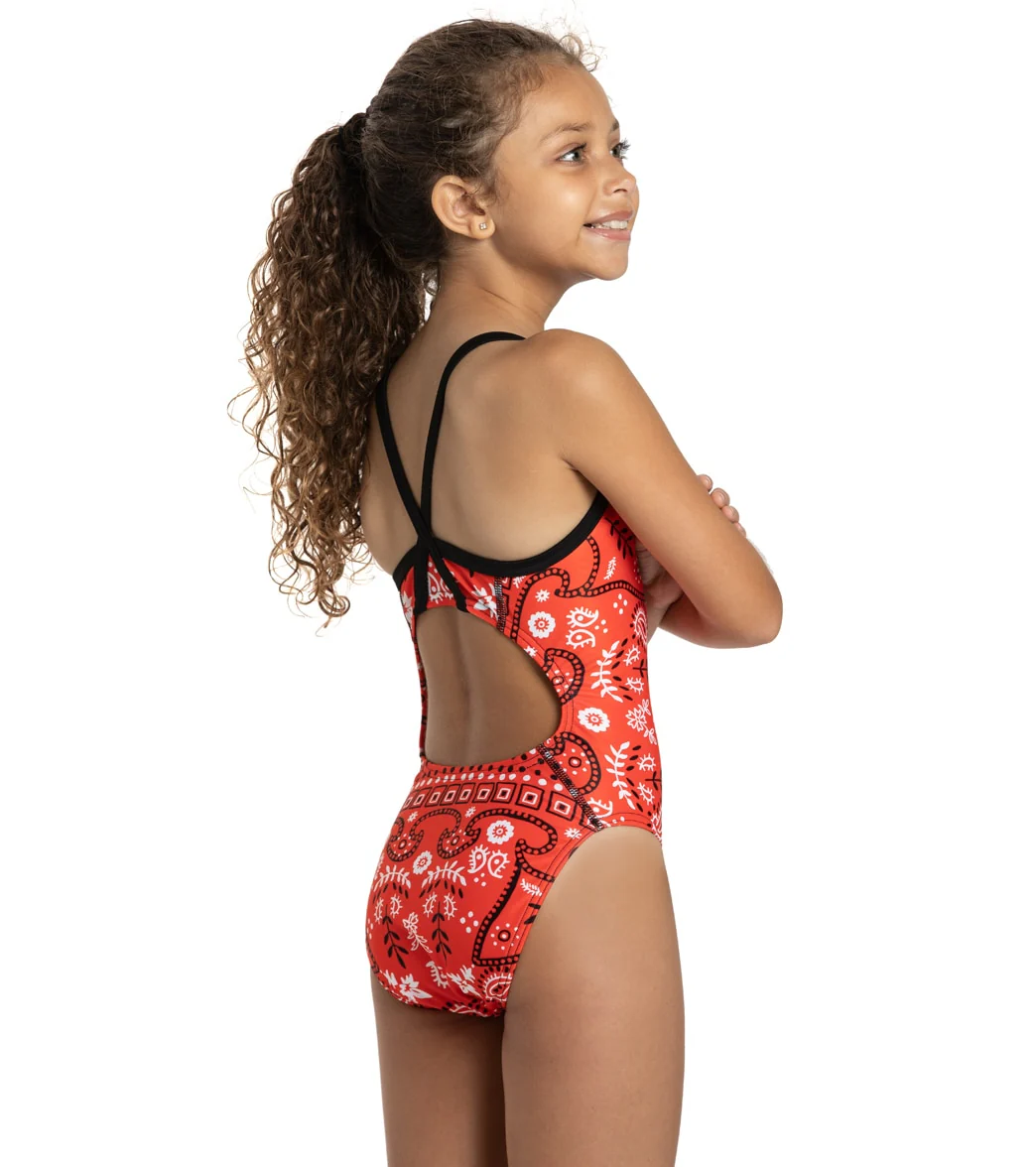 Sporti x Alex Walsh Boho Bandana Thin Strap One Piece Swimsuit Youth (22-28) - Image 3