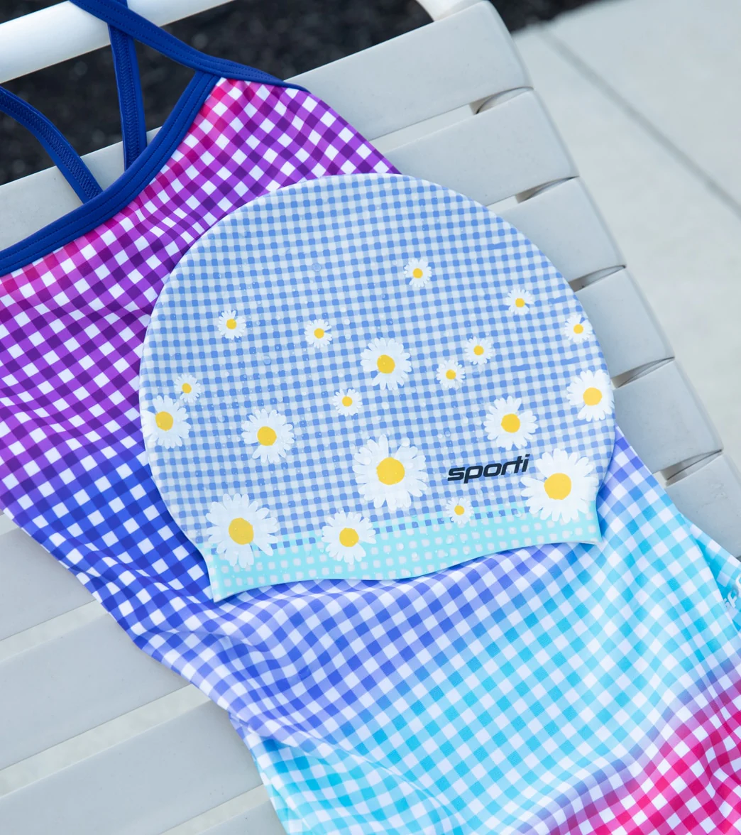 Sporti x Alex Walsh Picnic Daisy Silicone Swim Cap - Image 5