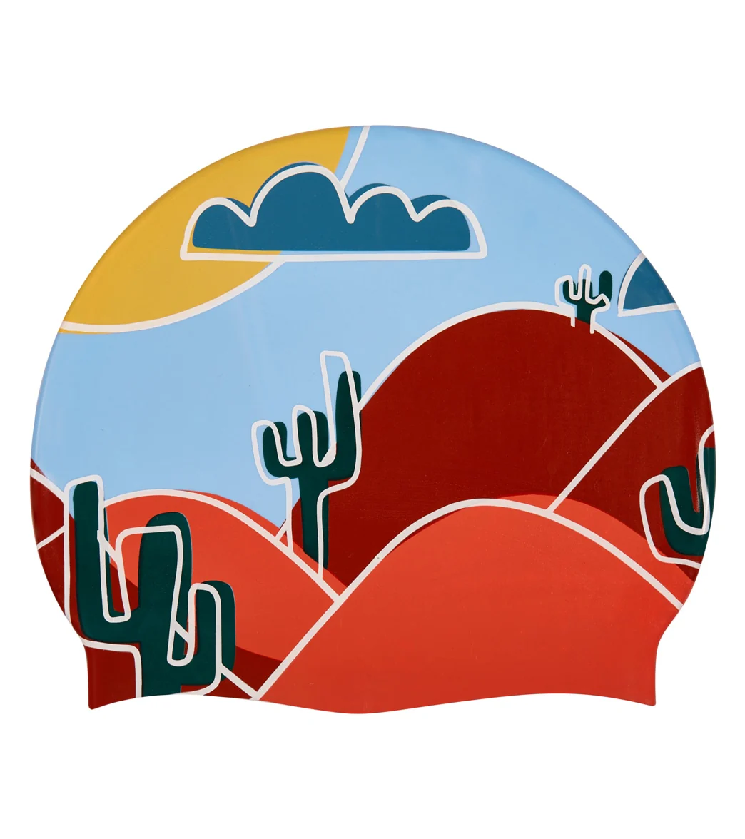 Sporti x aLILscribble Limited Edition Desert Silicone Swim Cap - Image 4