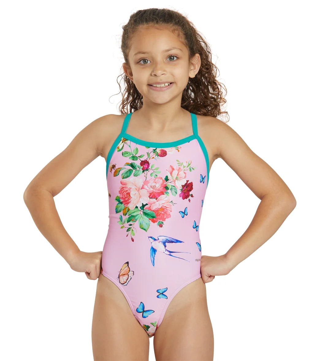 Sporti x Emma Weyant Floral Whimsy Thin Strap One Piece Swimsuit Youth (22-28)