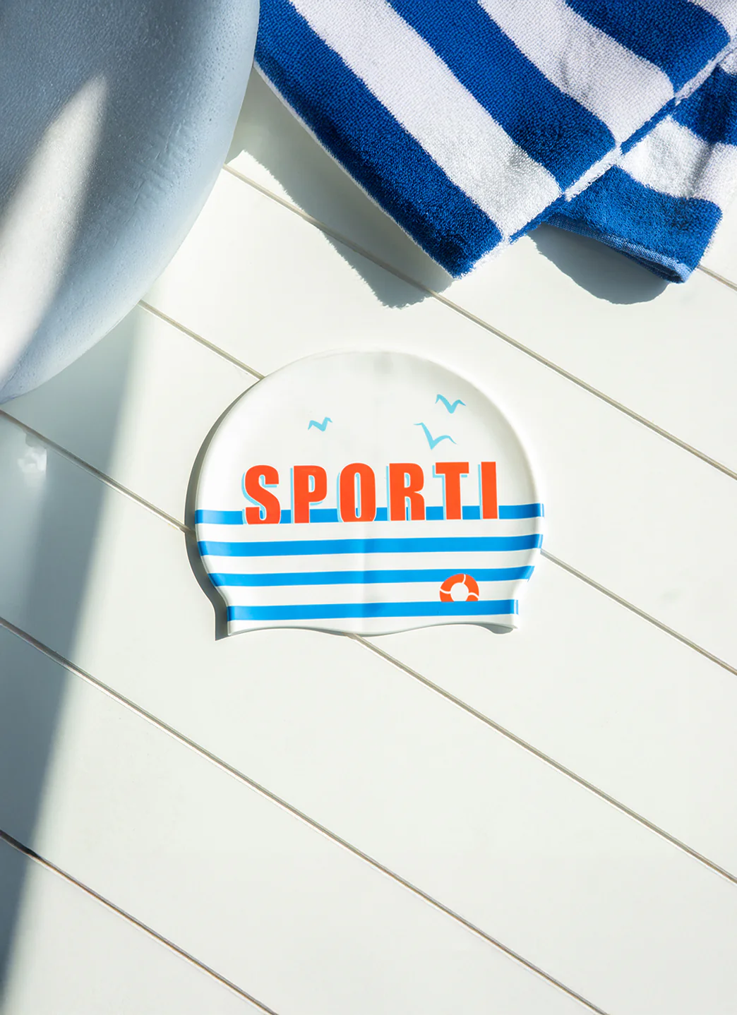 Sporti x Emma Weyant French Stripe Silicone Swim Cap - Image 9