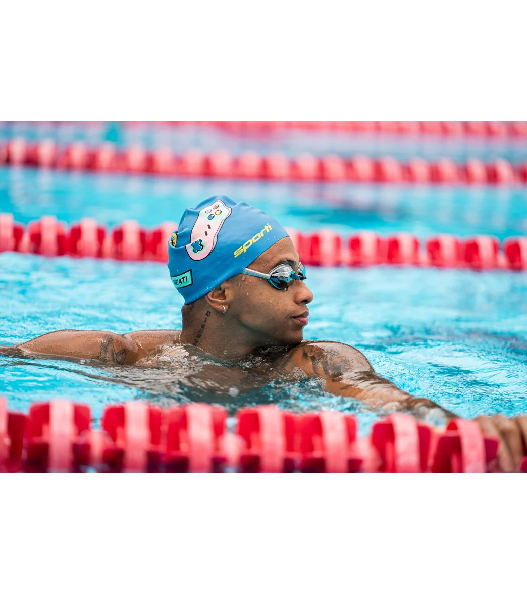 Sporti x Shaine Casas Arcade Party Silicone Swim Cap - Image 3