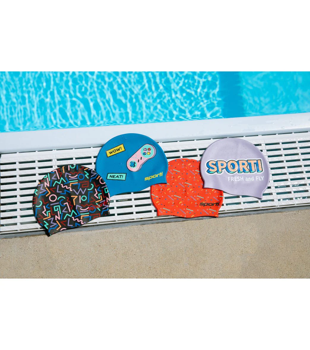 Sporti x Shaine Casas Arcade Party Silicone Swim Cap - Image 4