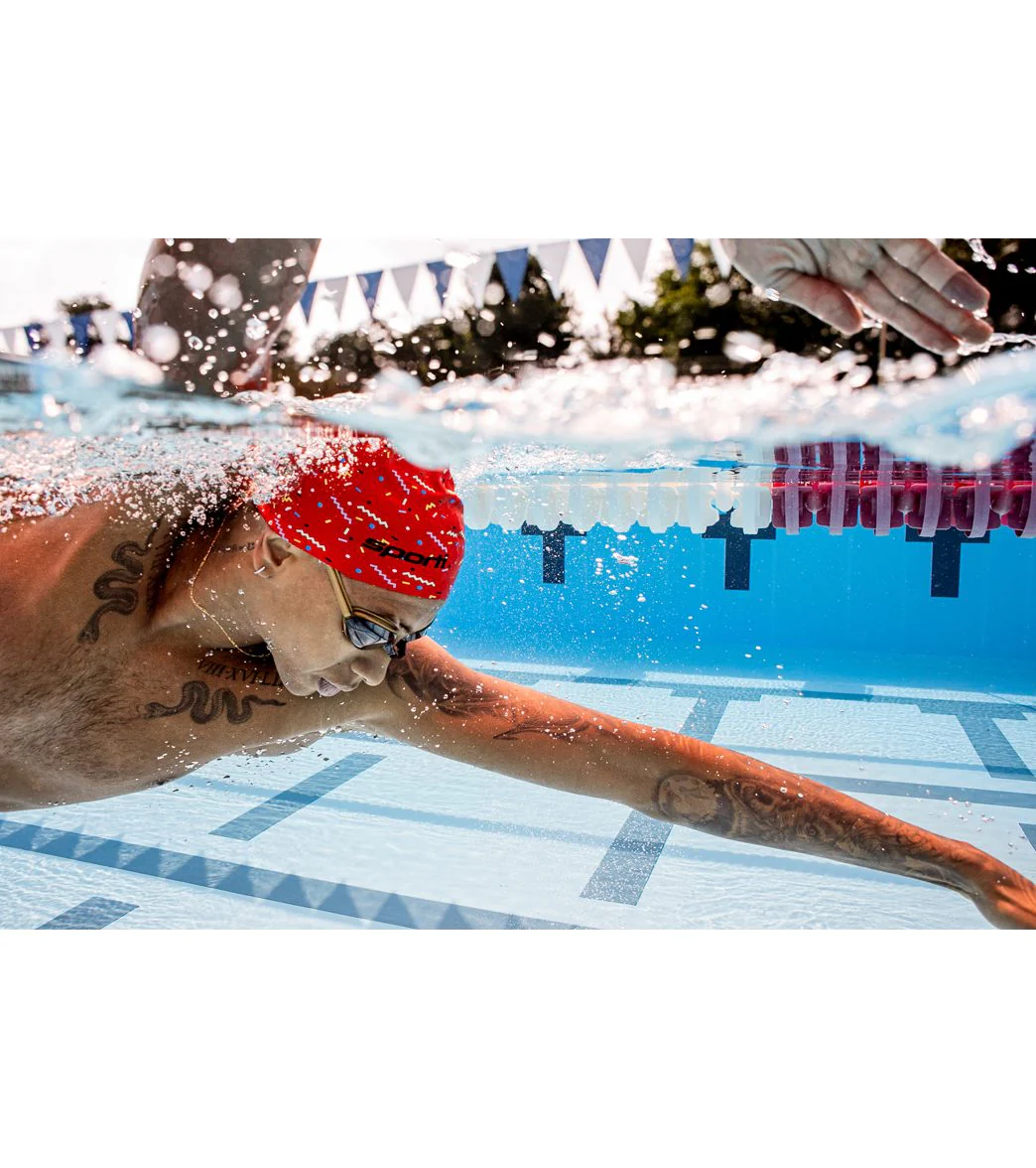 Sporti x Shaine Casas Confetti Silicone Swim Cap - Image 3