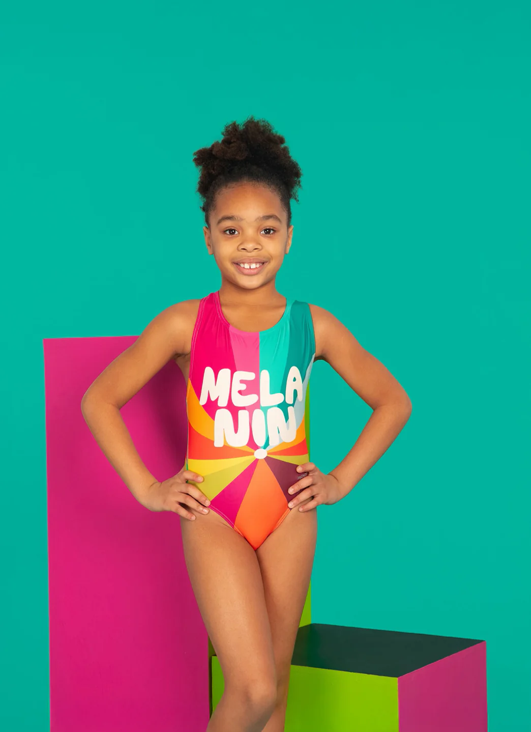 Sporti x She Is This Limited Edition Melanin Wide Strap Cross Back One Piece Swimsuit Youth (22-28) - Image 9