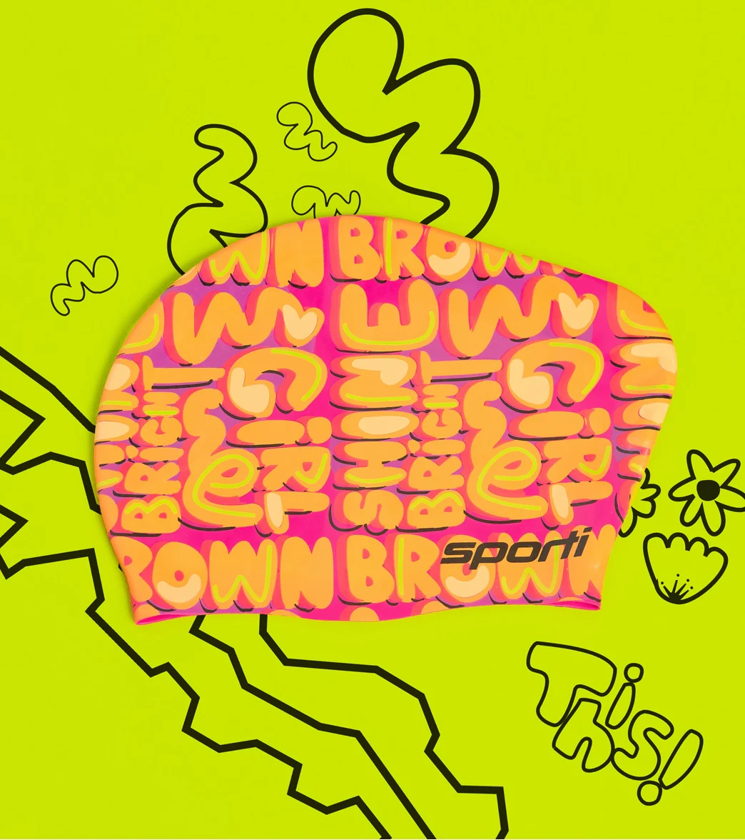 Sporti x She Is This Limited Edition Shine Bright Long Hair Bun Silicone Swim Cap - Image 6