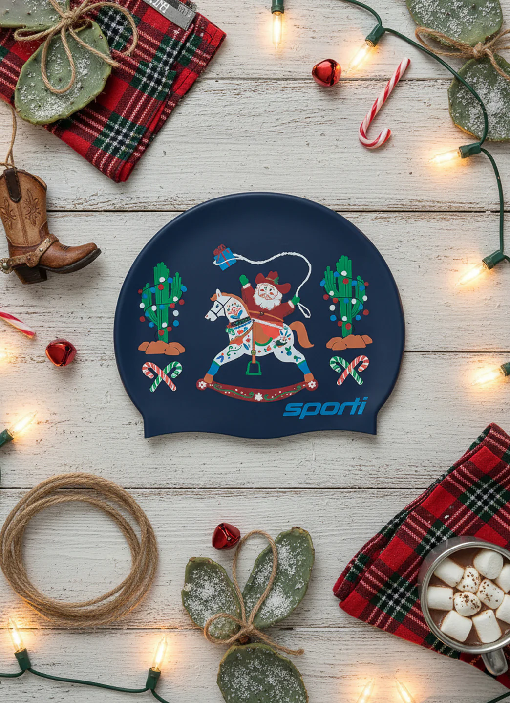 Sporti Yule Tide Wrangler Silicone Swim Cap - Image 4