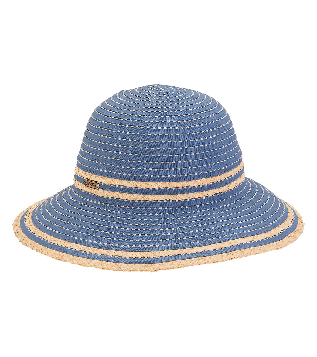 Sun N Sand Packable Ribbon Hat w/ Raffia Edge Trim - Image 3