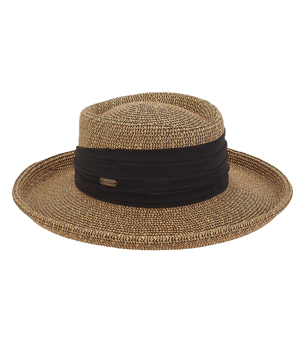 Sun N Sand Paperbraid Boater w/ Wide Pleat Band