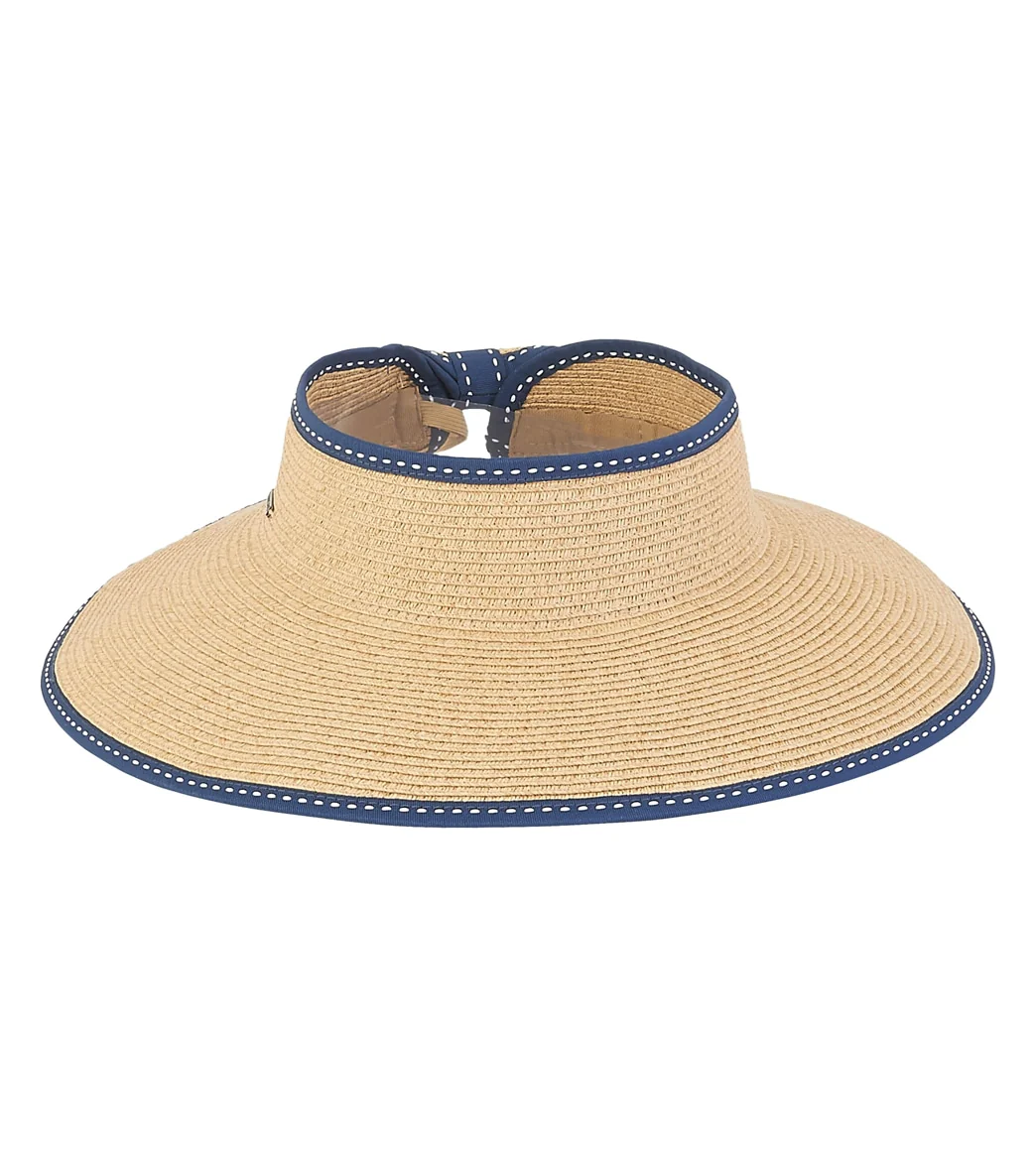 Sun N Sand Paperbraid Rollup Visor w/ Stitched Edge trim - Image 3