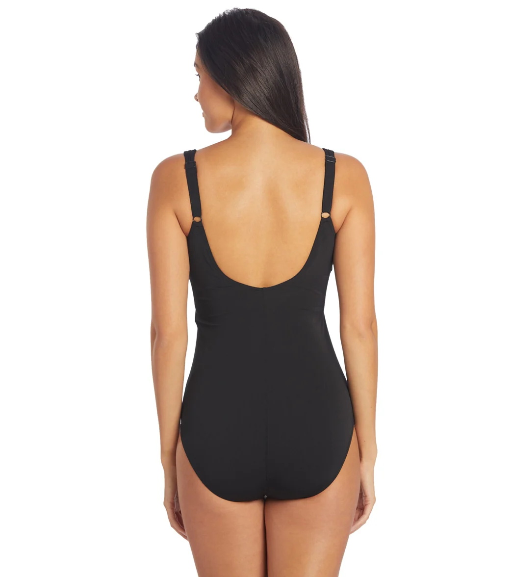 Sunmarin Women's Multi Top Stitch Chlorine Proof One Piece Swimsuit - Image 3