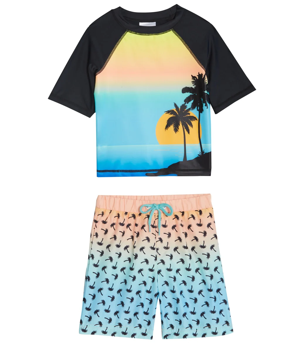 Swimfix Boys' Palm Springs Short Sleeve Rashguard Set (Little Kid, Big Kid) - Image 4
