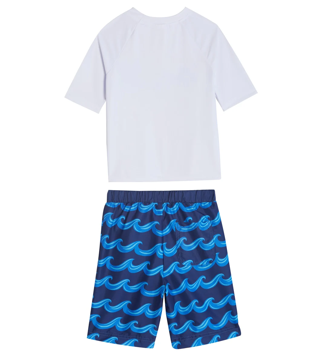 Swimfix Boys' Ride The Waves Long Sleeve Rashguard Set (Little Kid, Big Kid) - Image 2