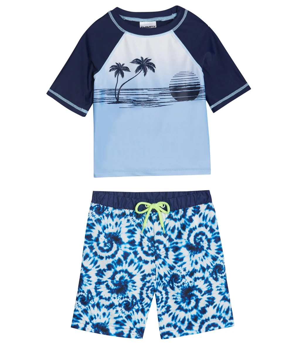 Swimfix Boys' Surfer Dude Short Sleeve Rashguard Set (Baby, Toddler)