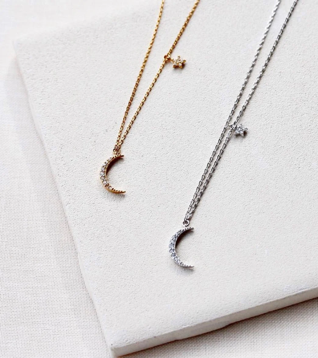 TAI Jewelry Moon Pendant with Star Charm - Image 6