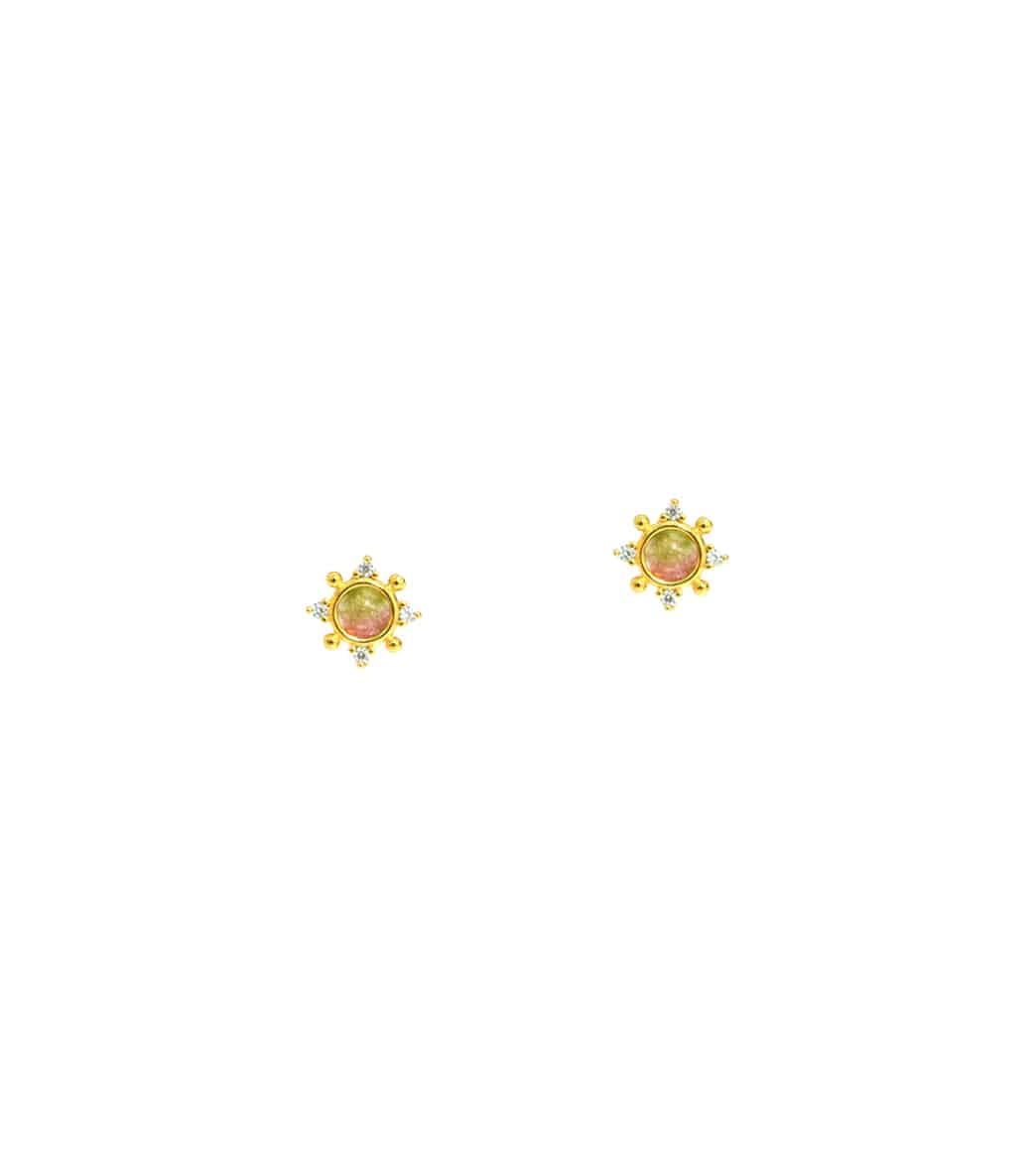 TAI Jewelry Watermelon Tourmaline Medallion Studs