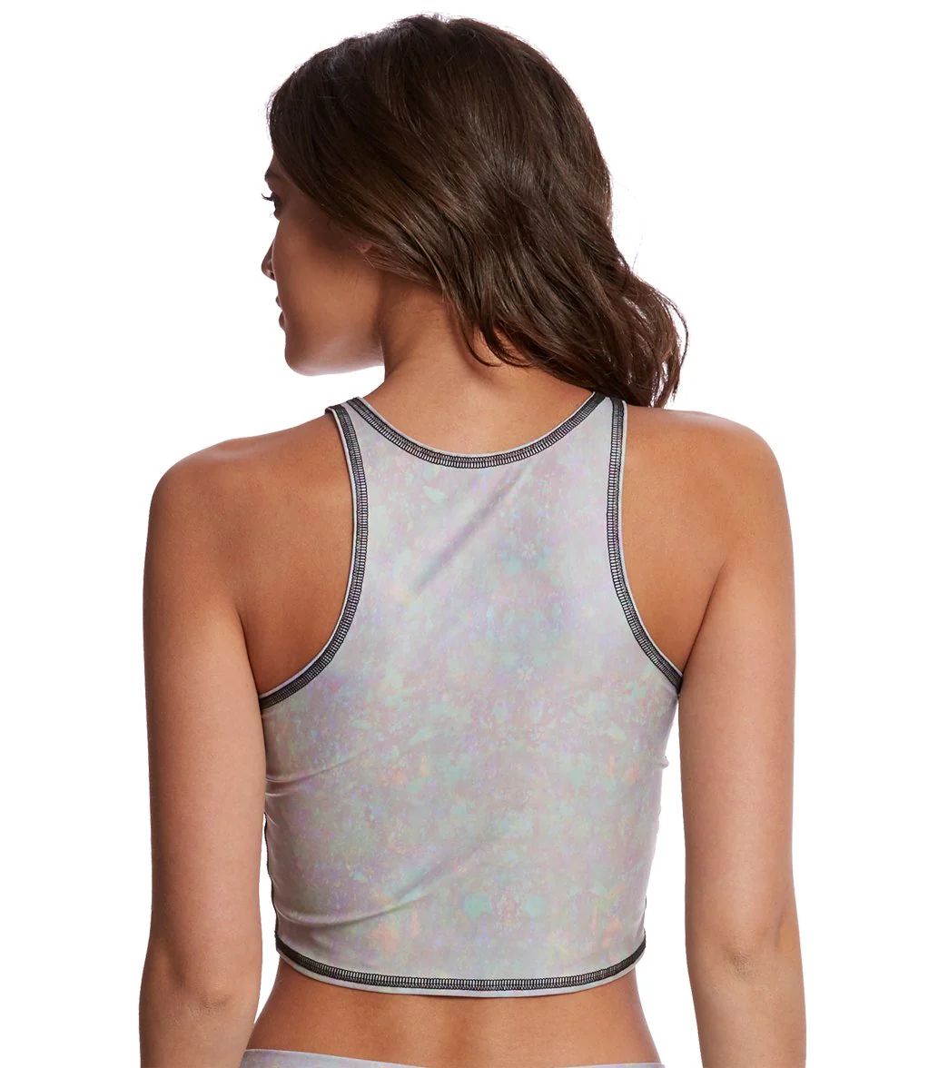 Teeki White Snake Opal Black Thread Mermaid Crop Top - Image 3