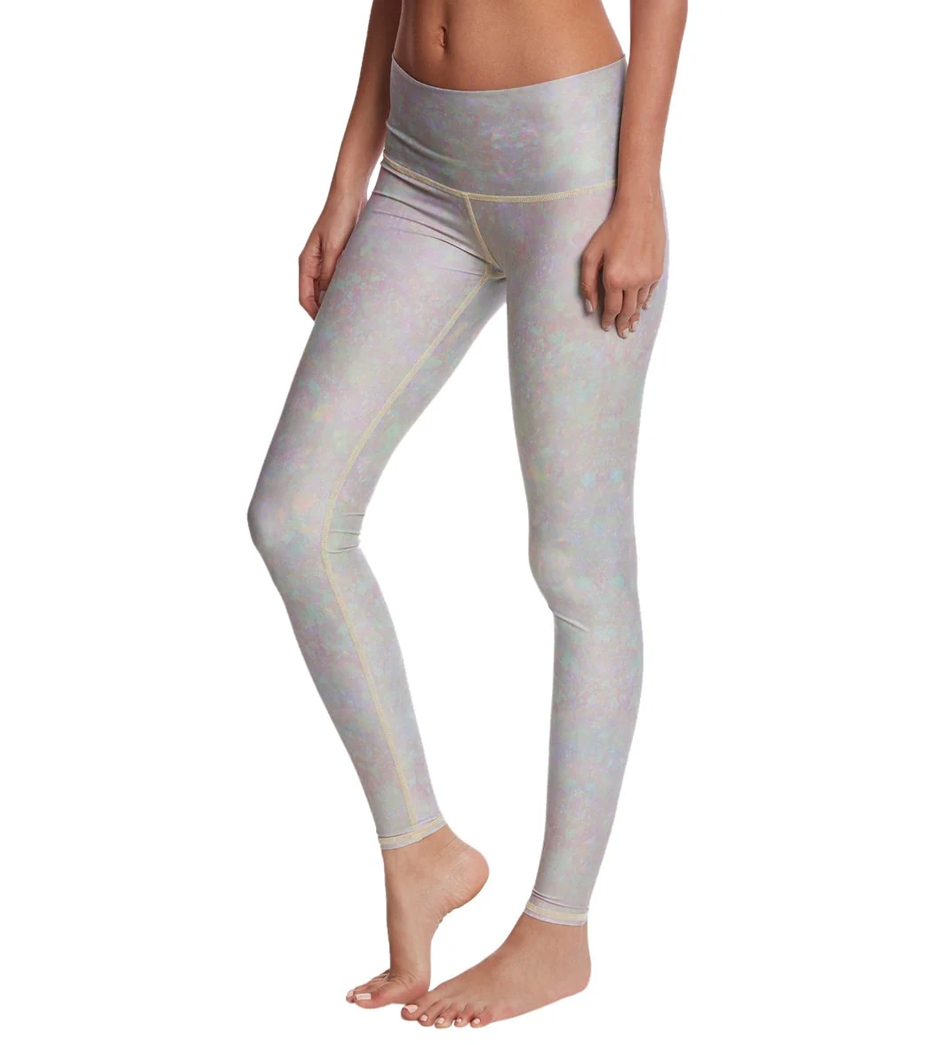 Teeki White Snake Opal Cream Thread Hot Yoga Pants - Image 2