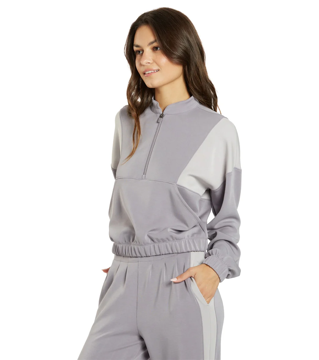 Thrive Societe Blocked Half Zip Pullover - Image 4